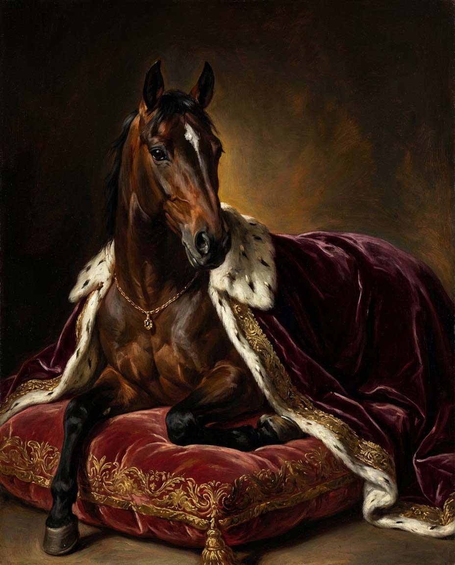 Majestic horse portrait in Renaissance style