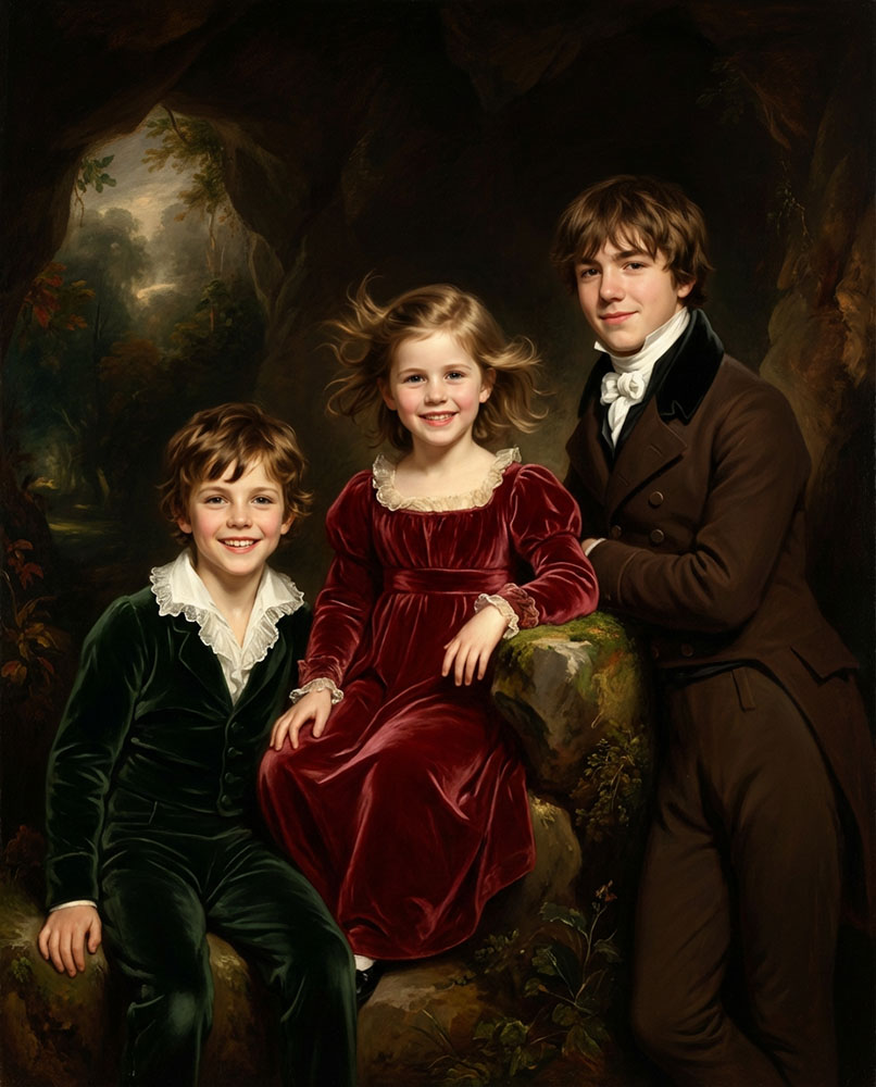 Classical portrait in grand manner style