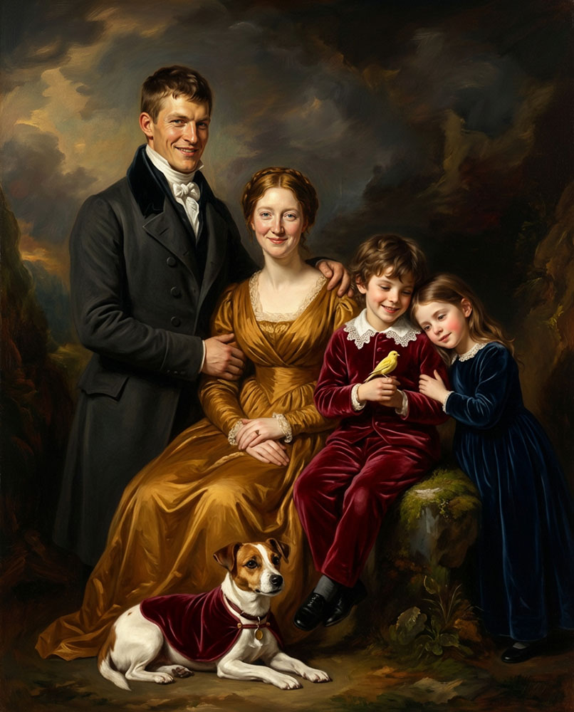 Regal portrait in French Romantic style